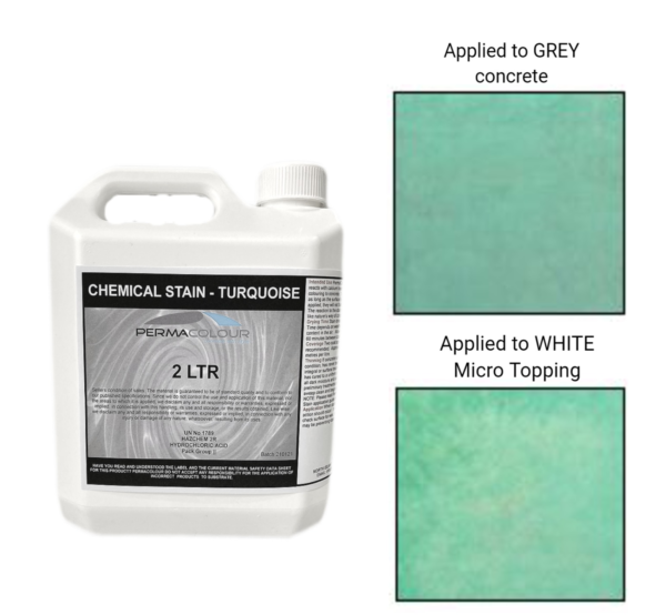 chemical stain turquoise